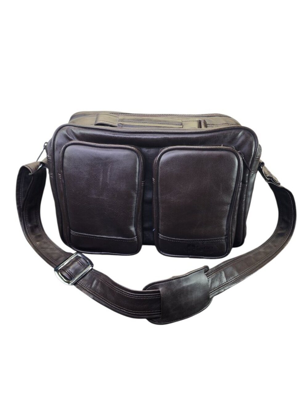 Vintage Diamond CE430 Camera Bag Faux Brown Leather Corduroy Pockets Photography